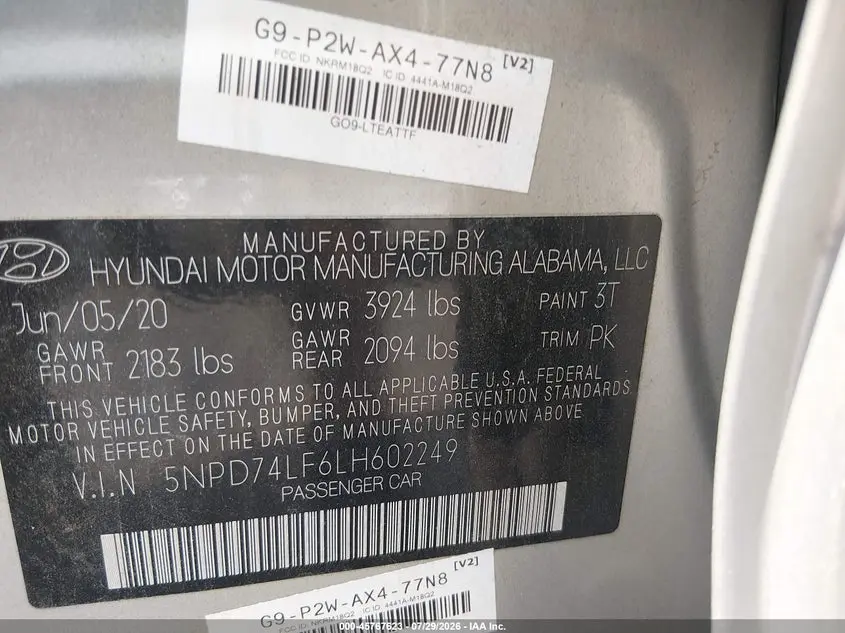2020 HYUNDAI ELANTRA SE