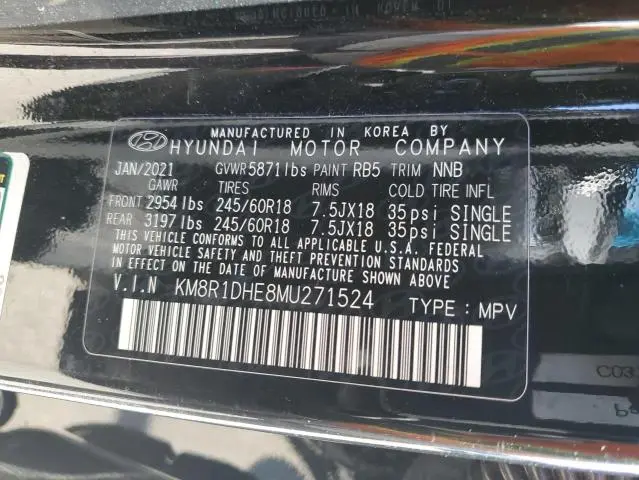 2021 HYUNDAI PALISADE SE  