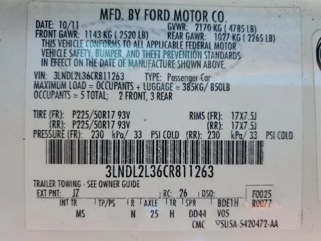 2012 LINCOLN MKZ HYBRID  