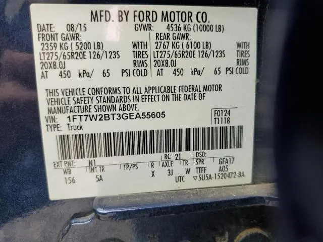 2016 FORD F250 SUPER DUTY  