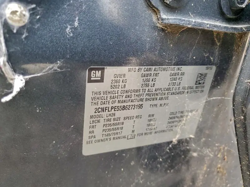 2011 CHEVROLET EQUINOX LT  