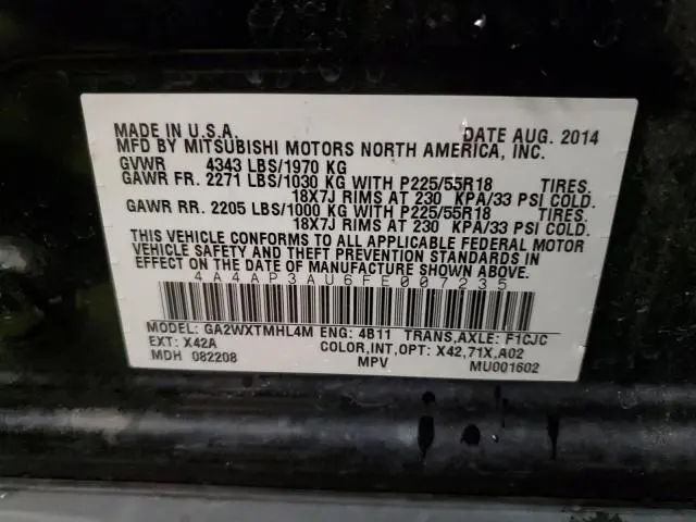 2015 MITSUBISHI OUTLANDER SPORT ES  