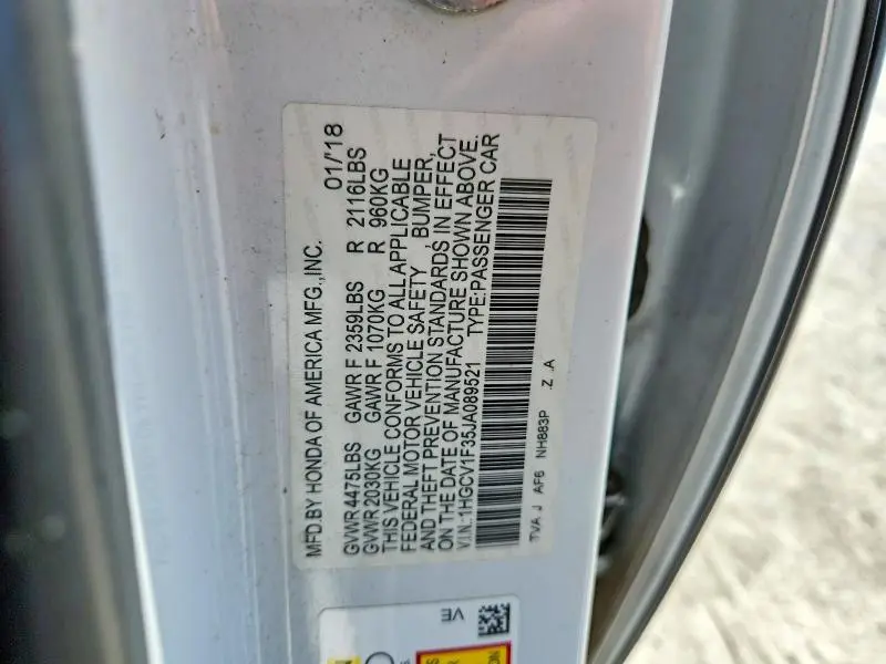 2018 HONDA ACCORD SPORT  