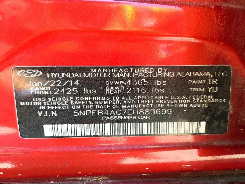 2014 HYUNDAI SONATA GLS  