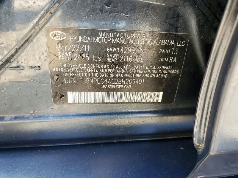 2011 HYUNDAI SONATA LIMITED  