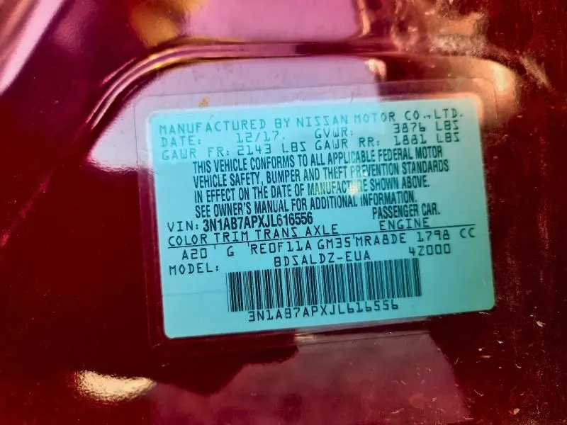 2018 NISSAN SENTRA S  