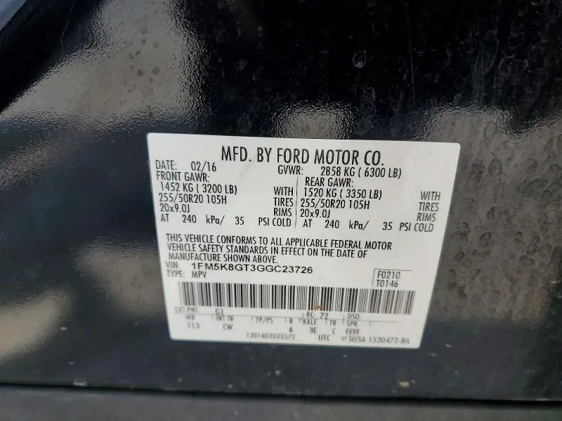 2016 FORD EXPLORER SPORT  