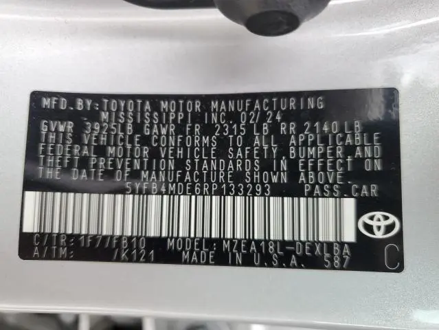 2024 TOYOTA COROLLA LE  