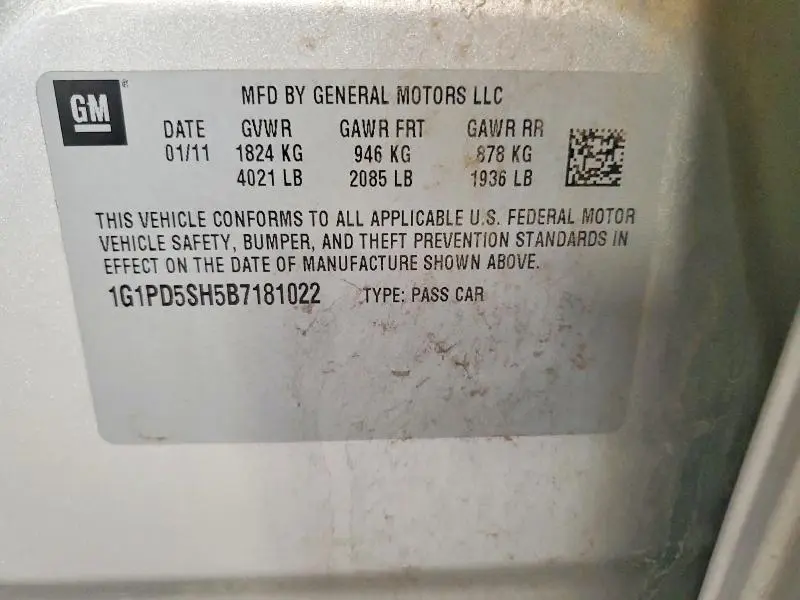 2011 CHEVROLET CRUZE LS  