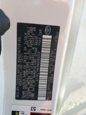 2022 TOYOTA CAMRY TRD  