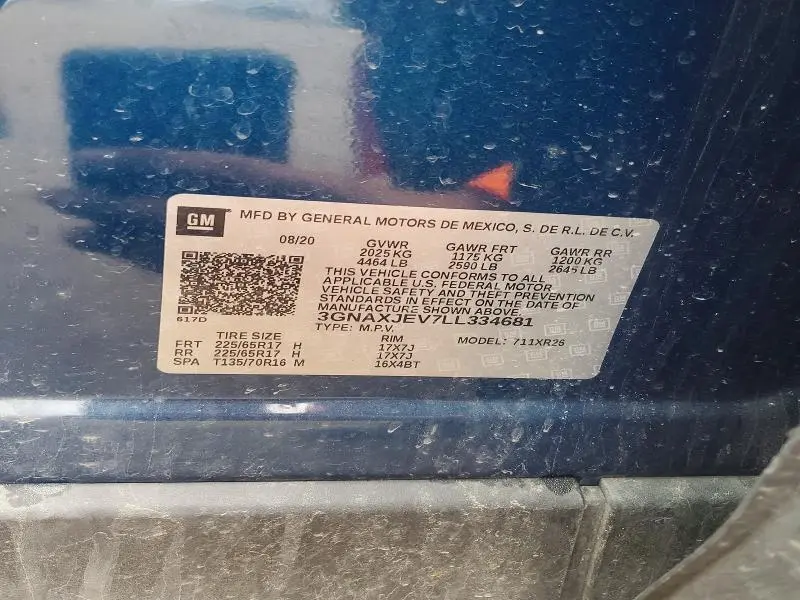 2020 CHEVROLET EQUINOX LT  