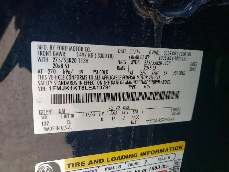 2020 FORD EXPEDITION MAX LIMITED  