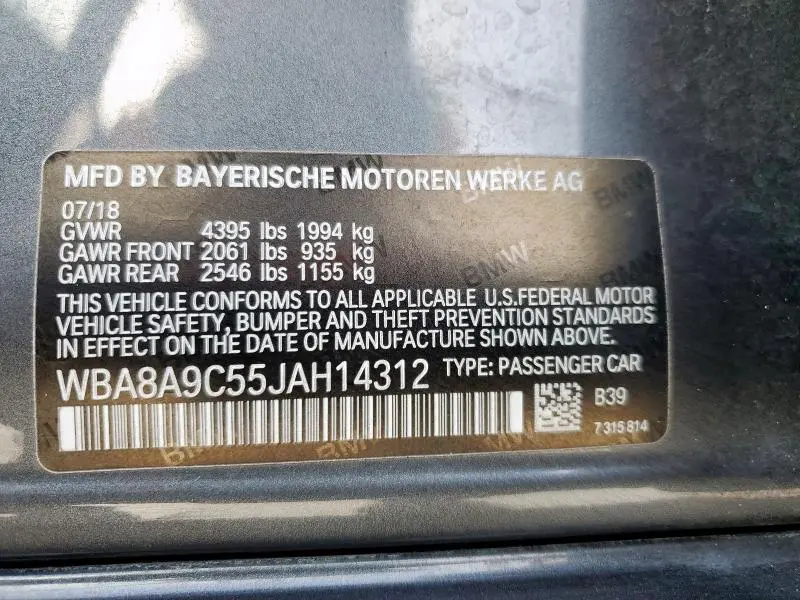 2018 BMW 320 I