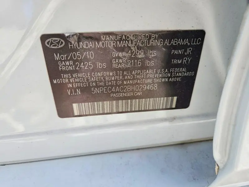 2011 HYUNDAI SONATA LIMITED  