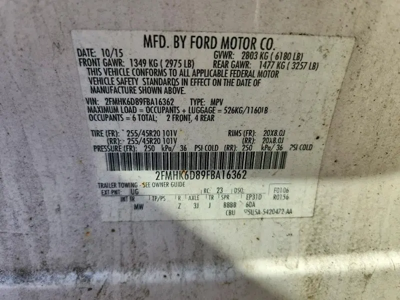 2015 FORD FLEX LIMITED  