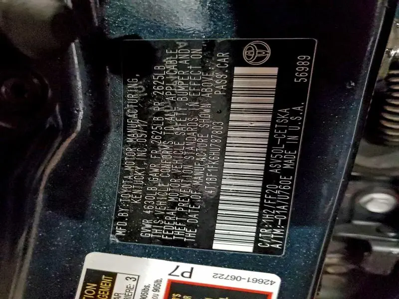 2017 TOYOTA CAMRY LE  