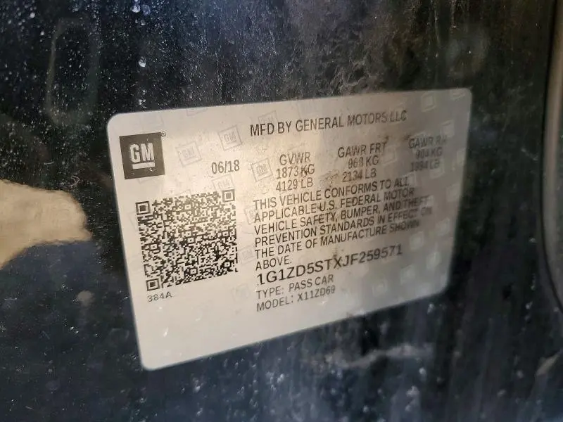 2018 CHEVROLET MALIBU LT  