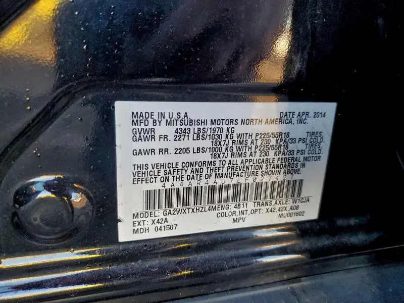 2014 MITSUBISHI OUTLANDER SPORT SE  