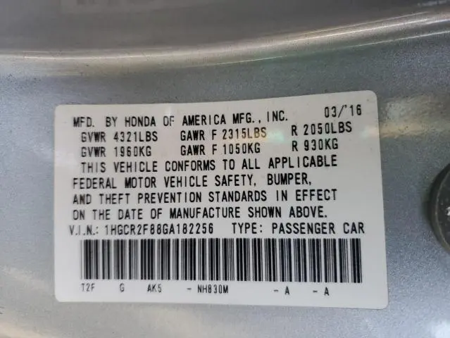 2016 HONDA ACCORD EXL  