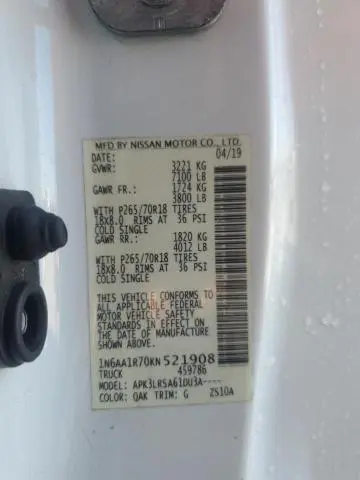 2019 NISSAN TITAN S  