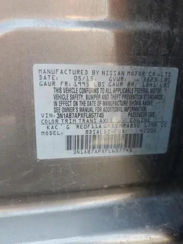 2015 NISSAN SENTRA S  