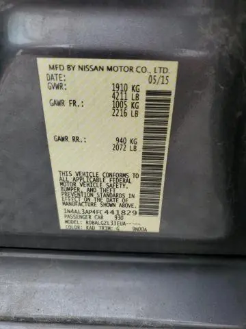 2015 NISSAN ALTIMA 2.5  