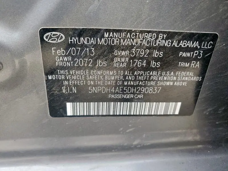 2013 HYUNDAI ELANTRA GLS  