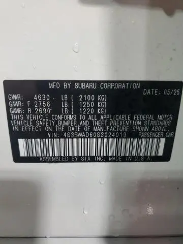 2025 SUBARU LEGACY PREMIUM  