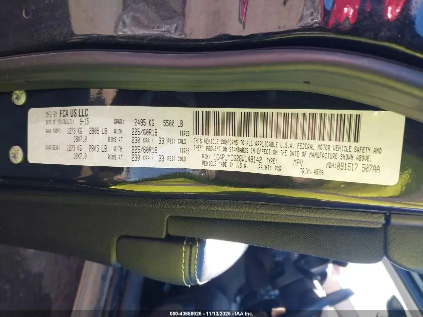 2016 JEEP CHEROKEE ALTITUDE