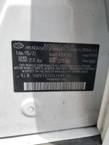 2020 HYUNDAI SONATA SEL  