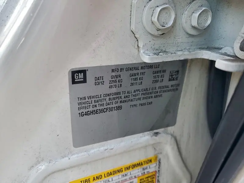 2012 BUICK LACROSSE PREMIUM  