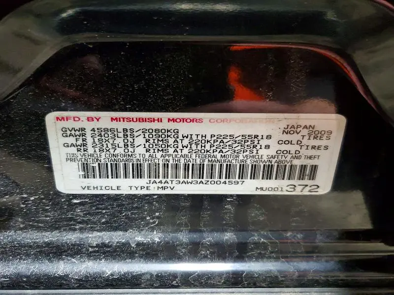 2010 MITSUBISHI OUTLANDER SE  