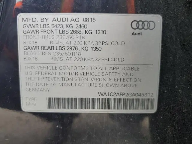 2016 AUDI Q5 PREMIUM  