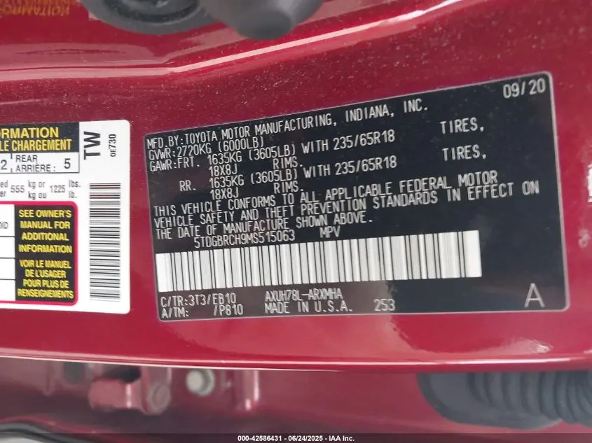 2021 TOYOTA HIGHLANDER HYBRID XLE