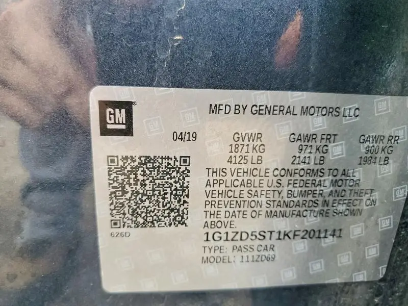 2019 CHEVROLET MALIBU LT  