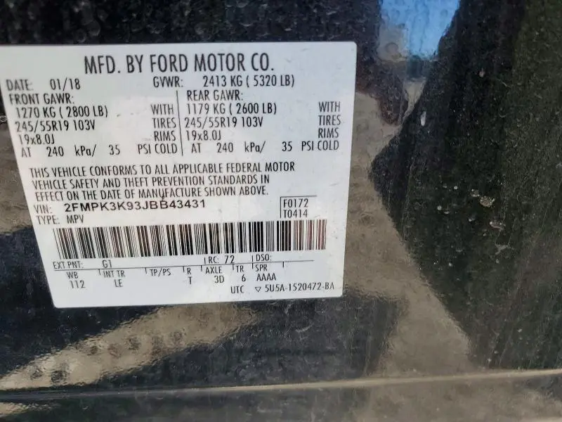 2018 FORD EDGE TITANIUM  