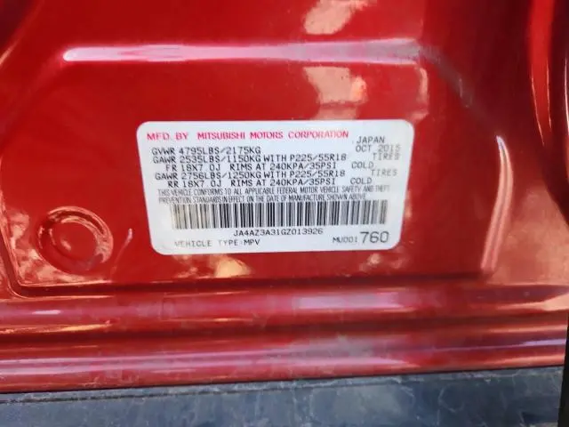 2016 MITSUBISHI OUTLANDER SE  