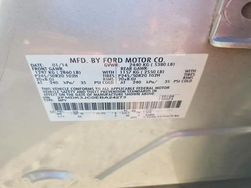 2014 FORD EDGE SEL  