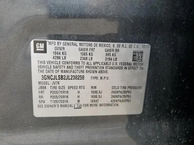 2018 CHEVROLET TRAX 1LT  