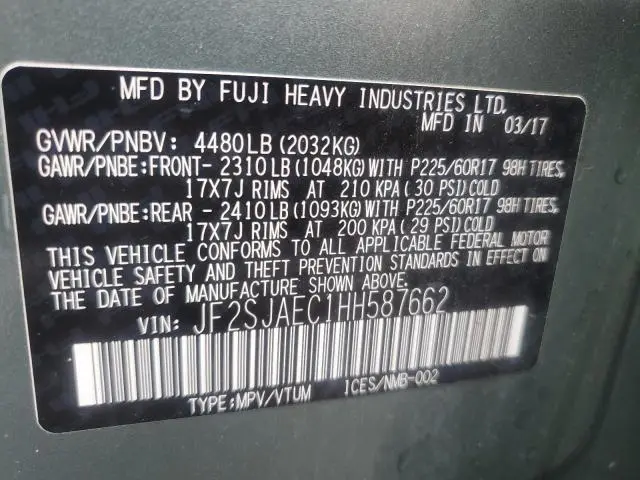 2017 SUBARU FORESTER 2.5I PREMIUM  