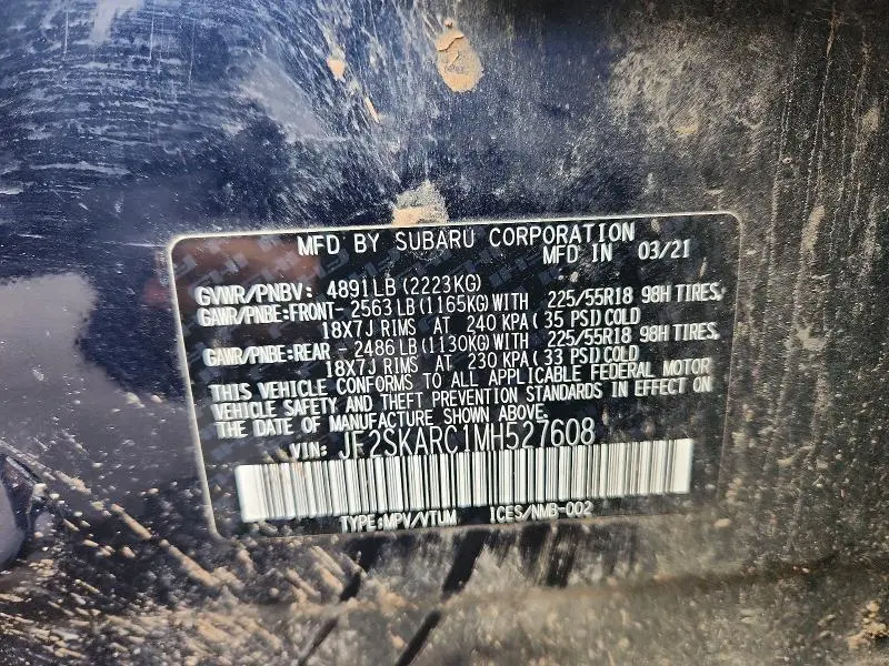 2021 SUBARU FORESTER SPORT  