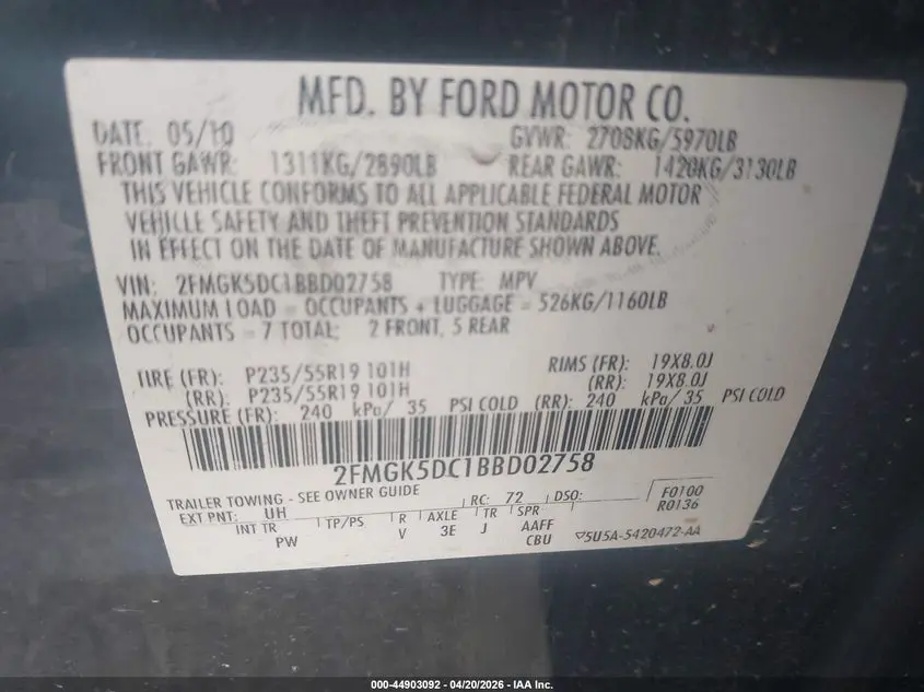 2011 FORD FLEX LIMITED