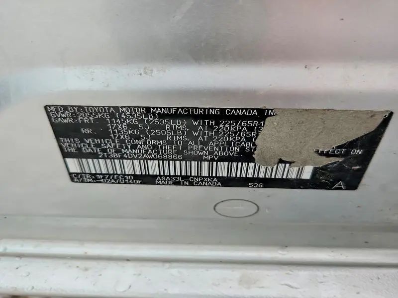 2010 TOYOTA RAV4 BASE  