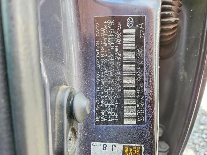 2012 TOYOTA PRIUS TWO  