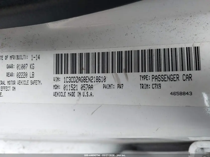 2014 DODGE AVENGER SE