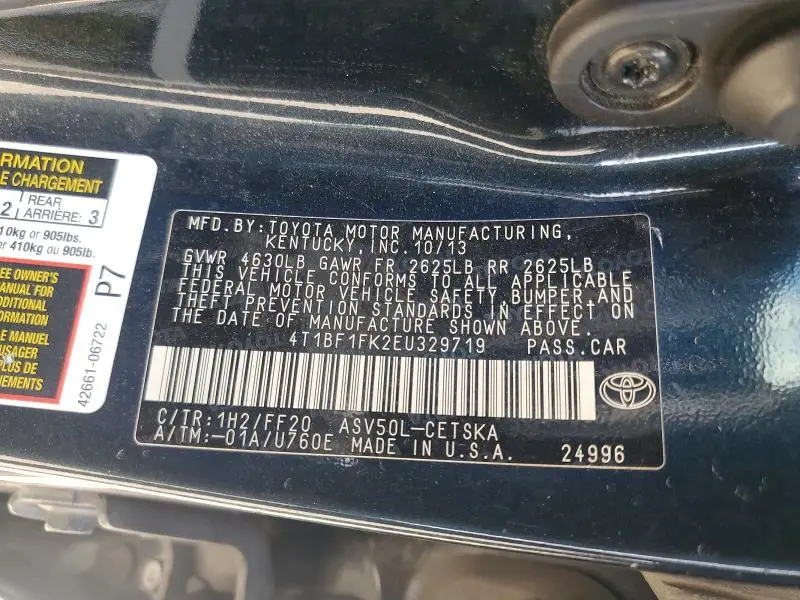 2014 TOYOTA CAMRY SE  