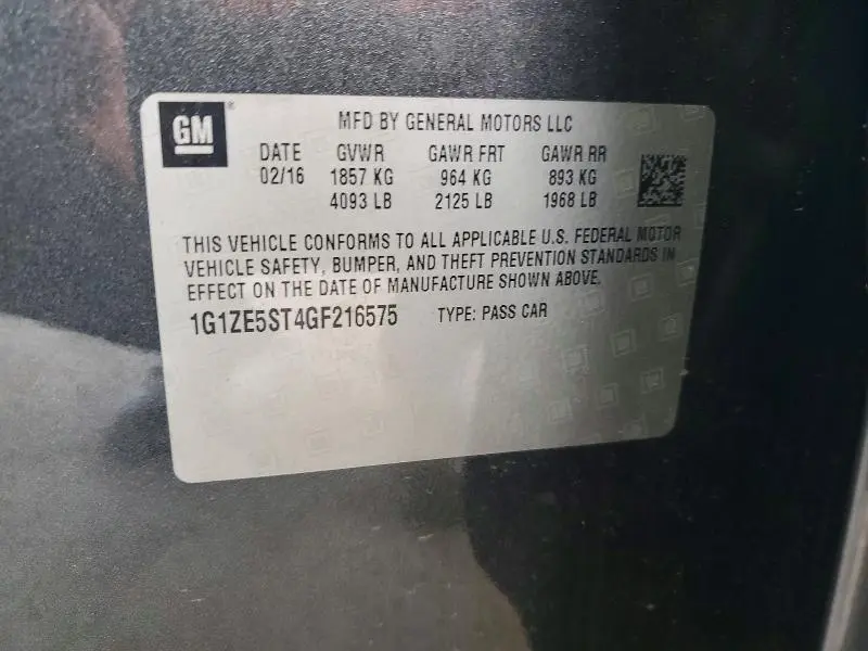 2016 CHEVROLET MALIBU LT  