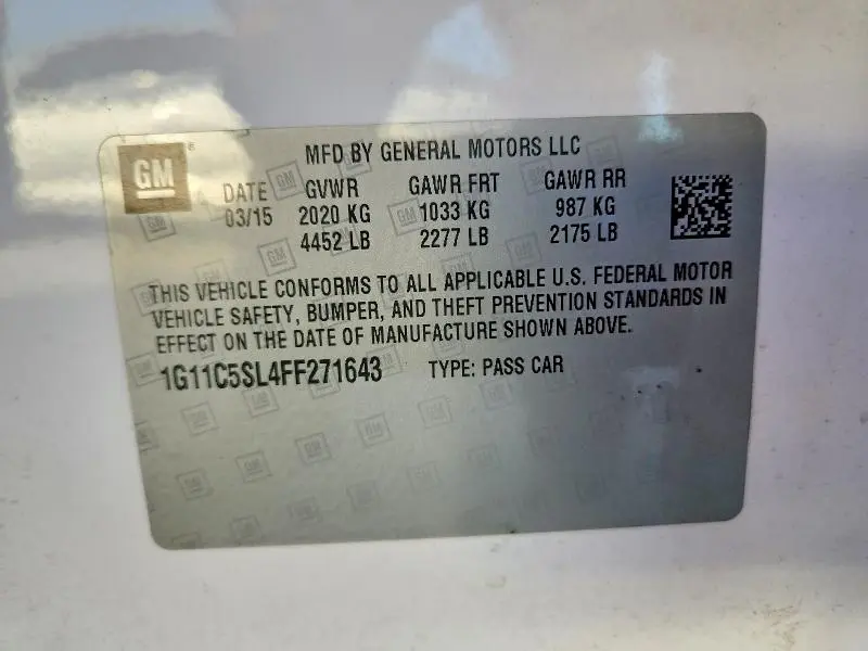 2015 CHEVROLET MALIBU 1LT  