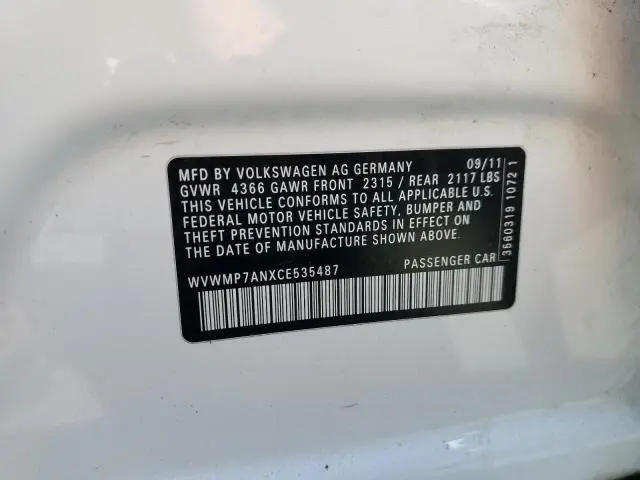 2012 VOLKSWAGEN CC SPORT