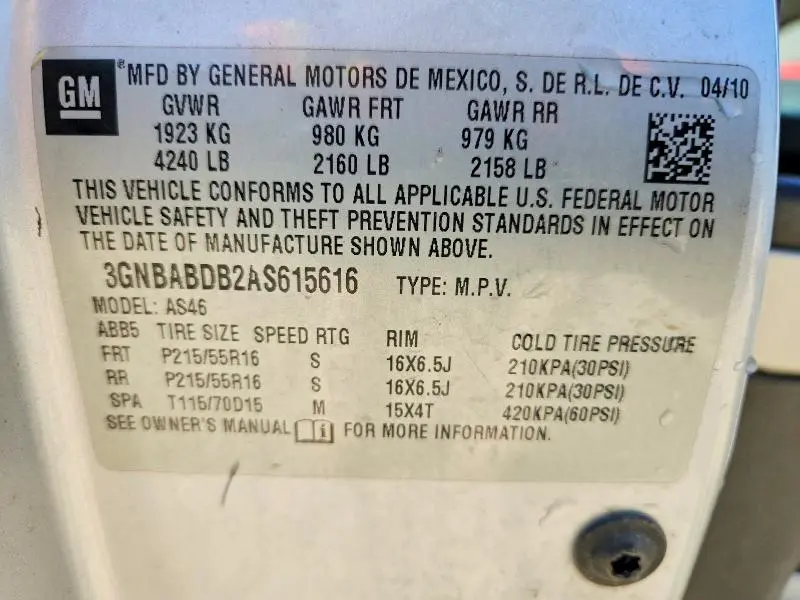 2010 CHEVROLET HHR LT  